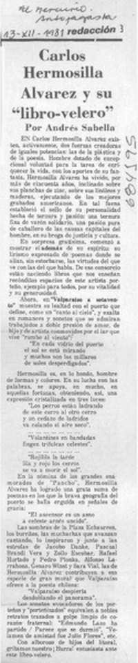 Carlos Hermosilla Alvarez y su "libro-velero"