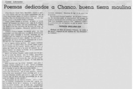 Poemas dedicados a Chanco, buena tierra maulina
