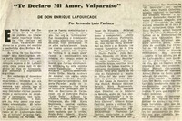 Te declaro mi amor, Valparaíso"