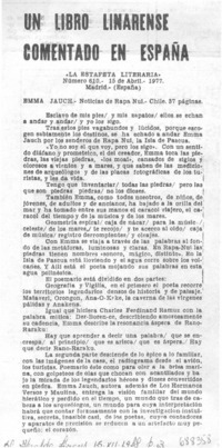 Un Libro linarense comentado en España.