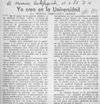 Yo creo en la Universidad