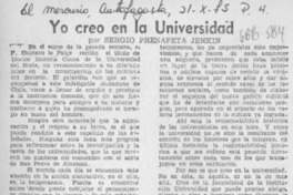 Yo creo en la Universidad