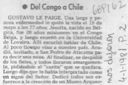 Del Congo a Chile.