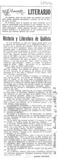 Historia y literatura de Quillota