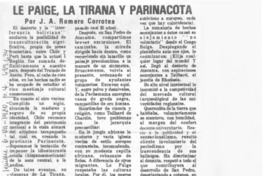 Le Paige, La Tirana y Parinacota