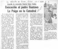 Evocación al Padre Gustavo Le Paige en la catedral.