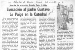 Evocación al Padre Gustavo Le Paige en la catedral.