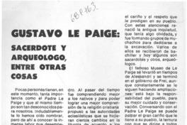Gustavo Le Paige: sacerdote y arqueólogo, entre otras cosas