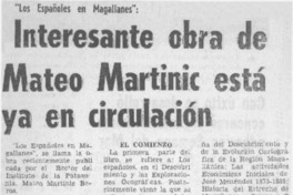 Interesante obra de Mateo Martinic está ya en circulación.