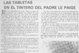 Las tabletas en el tintero del Padre Le Paige.