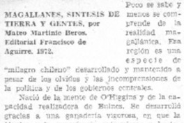 Magallanes, síntesis de tierra y gentes.