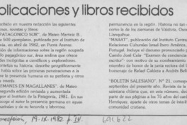 Publicaciones y libros recibidos.