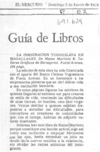 La inmigración yugoeslava en Magallanes.
