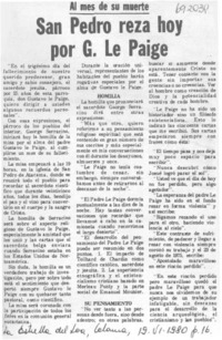 San Pedro reza hoy por G. Le Paige.