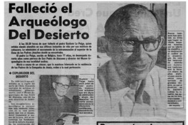 Falleció el arqueólogo del desierto.
