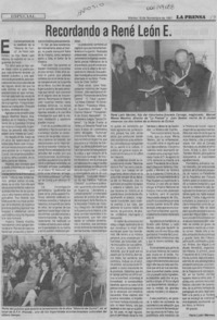 Recordando a René León E.  [artículo] René León Manieu.