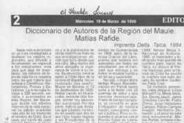 Diccionario de autores de la región del Maule  [artículo].