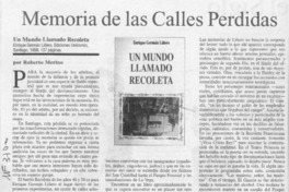 Memoria de las calles perdidas  [artículo] Roberto Merino.