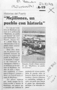 "Mejillones, un pueblo con historia"  [artículo].