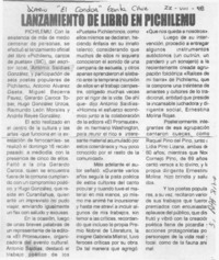 Lanzamiento de libro en Pichilemu  [artículo].