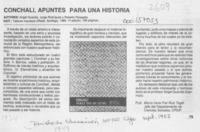 Conchalí, apuntes para una historia