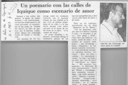 Un Poemario con las calles de Iquique como escenario de amor  [artículo].