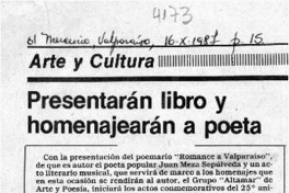Presentarán libro y homenajearán a poeta  [artículo].
