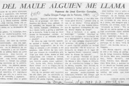 Del Maule alguien me llama  [artículo] Carlos René Correa.
