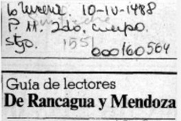 De Rancagua y Mendoza  [artículo] Hernán Poblete Varas.