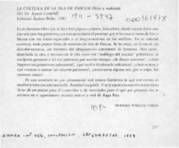 La cultura de la Isla de Pascua  [artículo] Hernán Poblete Varas.
