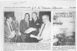 Fue entregado ayer libro "Memorial de Valparaíso"  [artículo].