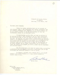 [Carta] 1961 mar. 14, Santiago, Chile [a] Joaquín Edwards Bello