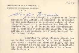 [Tarjeta] 1959 noviembre, Santiago, [Chile] [a] Joaquín Edwards Bello