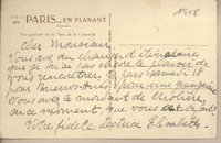 [Tarjeta postal] 1949, Paris, Francia [a] Joaquín Edwards Bello