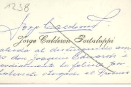 [Tarjeta] 1959 noviembre 20, Santiago, [Chile] [a] Joaquín Edwards Bello