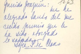 [Tarjeta] [1959], [Santiago, Chile] [a] Joaquín Edwards Bello