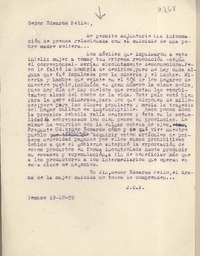 [Carta] 1959 octubre 19, Temuco, [Chile] [a] Joaquín Edwards Bello