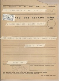 [Telegrama] 1961 febrero 18, Constitución, [Chile] [a] Joaquín Edwards Bello, [Valparaíso]