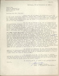 [Carta] 1959 noviembre 26, Santiago, [Chile] [a] Joaquín Edwards Bello