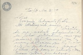 [Carta] 1959 noviembre 21, Valparaíso, [Chile] [a] Joaquín Edwards Bello