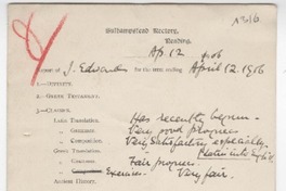 [Carta] 1906 abril 12, Sulhamstead, Inglaterra [al] Sr. Joaquín Edwards G.