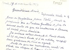 [Carta] 1962 nov. 29, París, Francia [a] Doris Dana