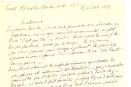 [Carta] 1947 jui. 8, Paris, Francia [a] Gabriela Mistral
