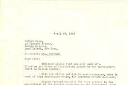 [Carta] 1957 apr. 23, New York [a] Great Neck Record, New York