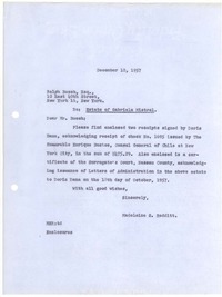 [Carta] 1957 dic. 10, [New York] [a] Ralph Bosch, Esq., New York