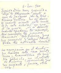 [Carta] 1960 nov. 6, Montevideo, Uruguay [a] Doris Dana, [New York]