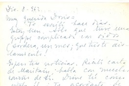 [Carta] 1962 dic. 3, [Montevideo, Uruguay] [a] Doris Dana, [New York]
