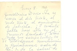 [Carta] 1963 ene. 8, [Montevideo, Uruguay] [a] Doris Dana, [New York]