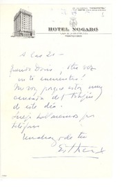 [Carta] [1960], Montevideo, Uruguay [al] Doris Dana [Montevideo]