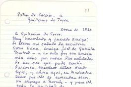 [Carta] 1960, [Montevideo], [Uruguay] [al] Guillermo de Torre, [Buenos Aires], [Argentina]